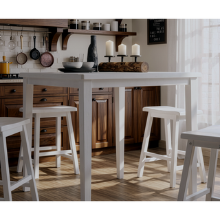Sunvega 5-Piece Counter Height Table Set with Four Stools and MDF Top