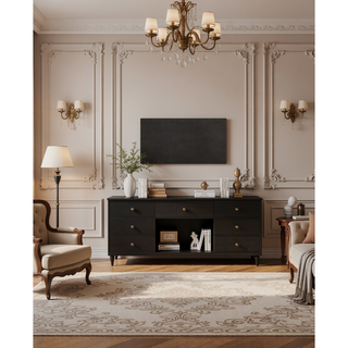 Sunvega Rustic Style Traditional Design 3-Drawers Nightstand with Charcoal Finish
