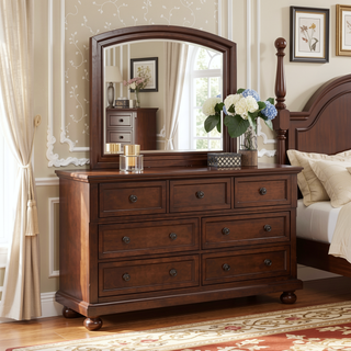 Sunvega Gray Modern Nightstand with Full Extension Drawers and Felt-Lined Top
