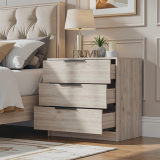 Sunvega Washington Three Drawer Dresser with Display Top for Bedroom Decor