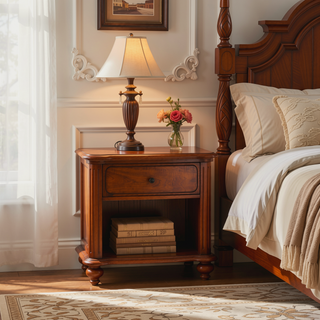 Sunvega Wall-Mounted Honey Caramel Mango Wood Nightstand with Single Drawer