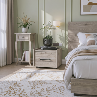 Sunvega Wall-Mounted Nightstand with Sleek Single Drawer and Spacious Top Shelf