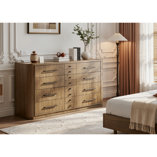 Sunvega Eucalyptus Veneer Dresser with Soft-Close Drawers and Cedar-Lined Storage