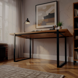 Sunvega Modern Industrial Rectangular MDF Dining Table for 4-6 People
