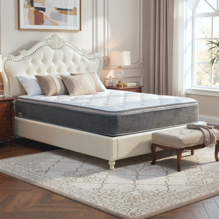 Sunvega Plush Euro Top Gel Memory Foam Hybrid Mattress with Pocket Coils