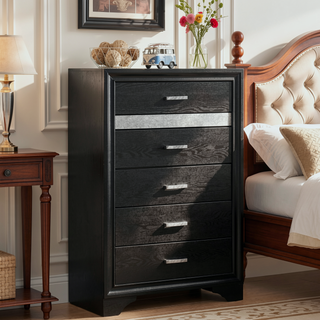 Sunvega Chic White 6-Drawer Bedroom Chest with Jewelry Drawer and Felt Lining
