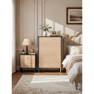 Sunvega Dark Brown Tufted Polyurethane Upholstered King Size Bed Frame