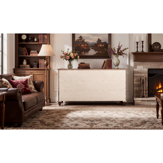Sunvega Cappuccino Night Stand with Carved Trim and Nickle Hardware