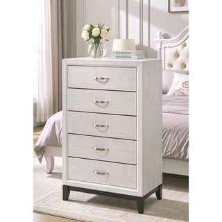 Sunvega Contemporary Gray Finish Wooden Dresser with Six Storage Drawers