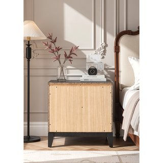 Sunvega Valdemar Brown Fabric and Weathered Gray Finish Queen Size Bed