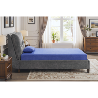 Sunvega 7inch Twin Mattress and Pillow Set with Gel-Infused Memory Foam in Blue