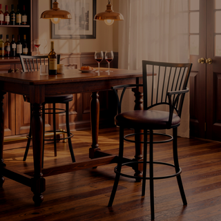 Sunvega 30 Inch Swivel Barstool with Armrest and Footrest for 42 Inch Counters