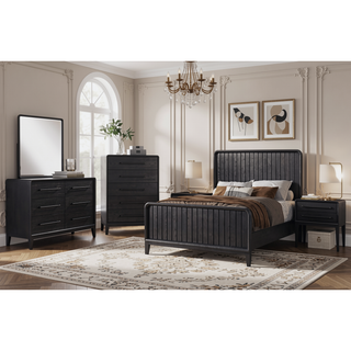 Sunvega Peppercorn Elm Veneer Six-Drawer Dresser with Cedar Lining