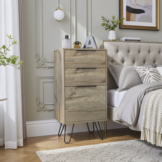 Sunvega Light Oak Finish 3-Drawer Rectangle Dresser with Superior Top and Four Steel Legs
