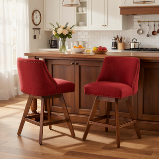 Sunvega 360-Degree Swivel Barstools with Soft Foam and Steel Spring Filler