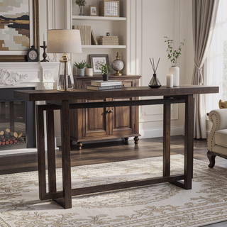 Sunvega Space-Saving Narrow 59-Inch Console Table with Durable MDF Construction for Entryway