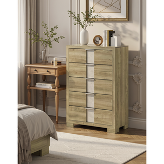 Sunvega Contemporary Driftwood Finish Wooden Nightstand with Three Drawers