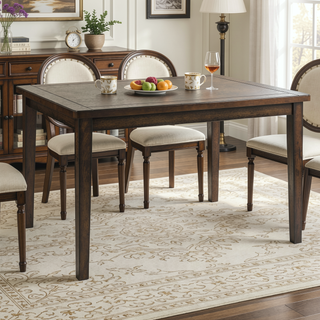 Sunvega Gray Finish 5pc Dining Set with 4 Fabric Upholstered Chairs