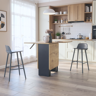 Sunvega White and Macadamia Folding Dining Table with Strong Legs and Three Forms
