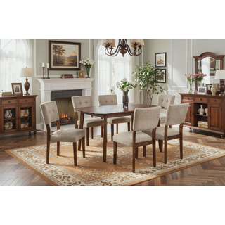 Sunvega Mid-century Modern Rectangular Dining Table with Warm Wood Finish