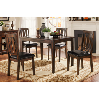 Sunvega Gray Finish 5pc Dining Set with 4 Fabric Upholstered Chairs