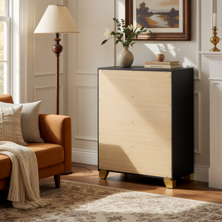 Sunvega Modern Minimalist White 4-Drawer Chest with Spacious Storage for Bedroom