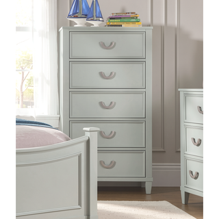 Sunvega White Transitional 2-Drawer Nightstand with Chrome Hanging Pulls