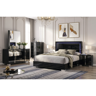 Sunvega Contemporary White Bedroom Chest with Chrome Legs and UV Finish