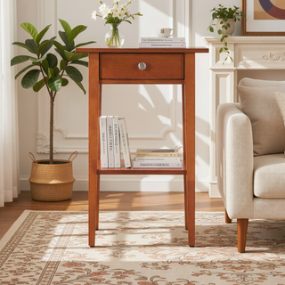 Sunvega Bright Pink Contemporary Nightstand with Durable Construction for Modern Decor