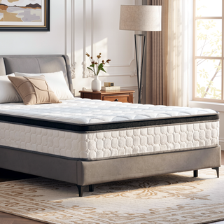 Sunvega 12 Inch Queen Size Gel Memory Foam Pocketed Coil Mattress for Spinal Support and Motion Isolation