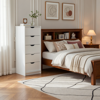 Sunvega Dillon 5 Narrow Drawer Dresser Tall Chest of Drawers with Pull-Out Mechanism