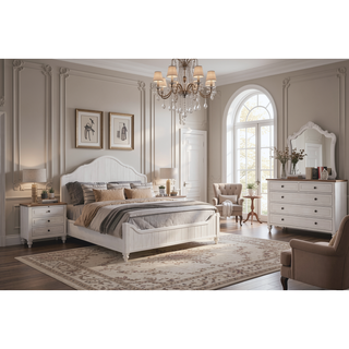 Sunvega Cement and Sand Mindi Veneer Nightstand with USB Ports and Three Drawers