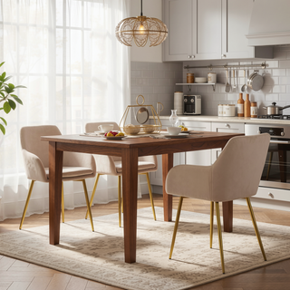 Sunvega Modern Velvet Dining Chairs with Gold Metal Legs for Kitchen and Dining Room