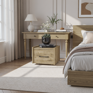 Sunvega Wall-Mounted Nightstand with Sleek Single Drawer and Spacious Top Shelf