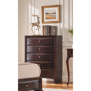 Sunvega Contemporary 2 Drawer Nightstand End Table with Jewelry Tray in Brown Finish