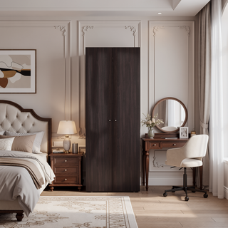 Sunvega Tall Compact 2 Door 4 Shelf Armoire for Clothes Storage
