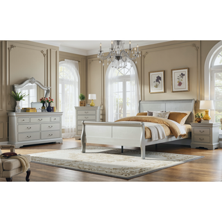 Sunvega Platinum 5-Drawer Chest with Metal Handles for Generous Storage