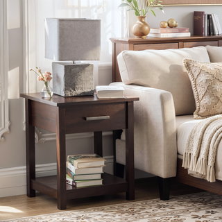 Sunvega Modern Gray Nightstand with Durable Construction for Bedroom