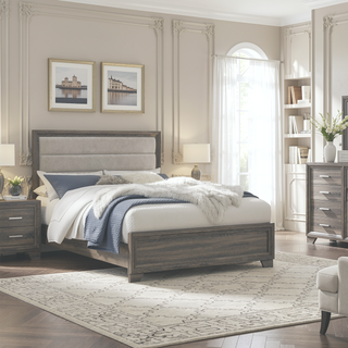 Sunvega Brown Oak Wood Grain Finish Dresser Cabinet with Six Spacious Drawers
