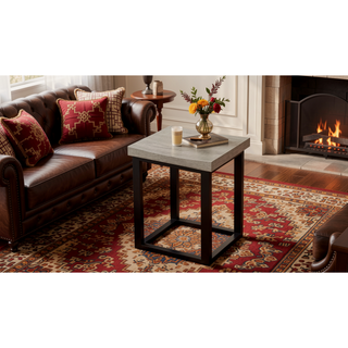Sunvega Contemporary Two-Tone Gray and Black Counter Height Dining Table Set
