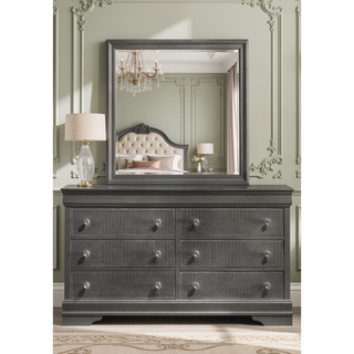 Sunvega Blaze Modern Style White Wood Dresser with Six Spacious Drawers