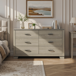Sunvega Modern Design Queen Size Bed with LED Light Headboard and Weathered Gray Finish