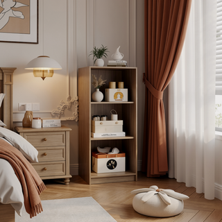 Sunvega Natural Oak 5-Drawer Dresser with Sturdy Wood Frame for Bedrooms
