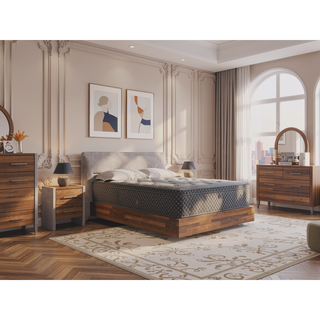 Sunvega 13" Quilted Eurotop Hybrid Queen Plush Mattress with Cooling Wicking Fabric Cover