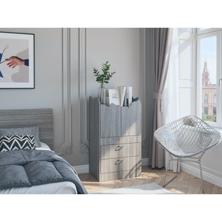 Sunvega White 2-Drawer Armoire for Hanging Clothes and Organizing Smaller Items