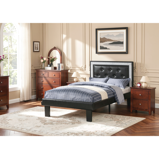Sunvega Modern Style Cherry Color Wooden 2-Drawers Bedside Table with Round Knob Handle