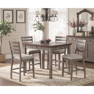 Sunvega Counter Height Two Tone Dining Table with Four Storage Drawers