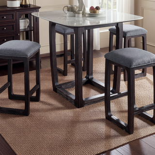 Sunvega Weathered Espresso Fabric Counter Height Stool with Padded Seat