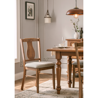 Sunvega Weathered Oak Finish 5PC Pack Dining Set with Padded Seat Cushions