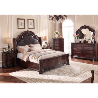 Sunvega Traditional Formal Style Nightstand with Genuine Marble Top and Three Drawers